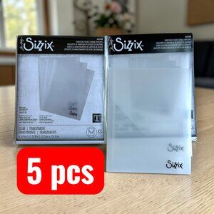 (Set of 5) Sizzix Plastic Storage Envelopes By Tim Holtz-For Embossing Folders